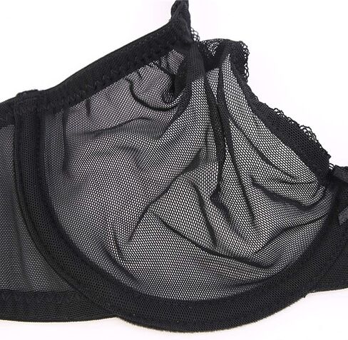 Women's See Through Sheer Mesh Unlined Underwire Everyday Bra and Panties in Saudi Arabia
