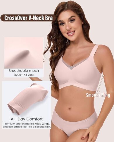 Comfortable Seamless Bras for Women Wireless Push Up Soft Support Full Coverage No Underwire Everyday Bra in Saudi Arabia