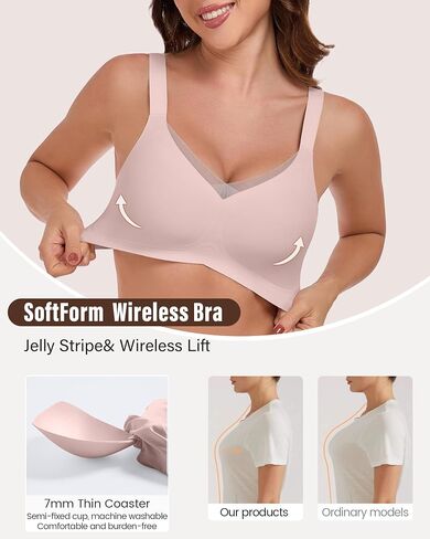 Comfortable Seamless Bras for Women Wireless Push Up Soft Support Full Coverage No Underwire Everyday Bra in Saudi Arabia