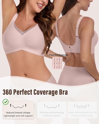 Comfortable Seamless Bras for Women Wireless Push Up Soft Support Full Coverage No Underwire Everyday Bra in Saudi Arabia