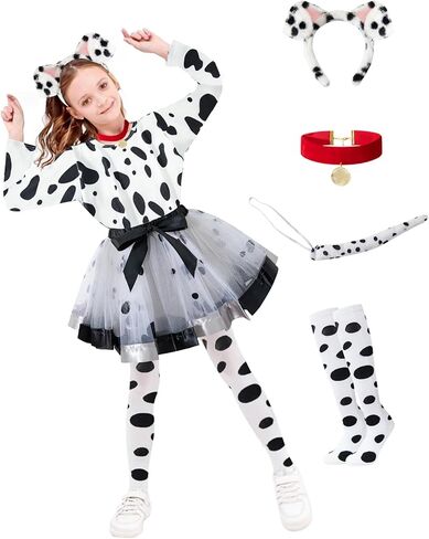 Toddler Girls Dalmatian Costume Outfit 101 Days of School Shirt Tutu with Accessories in Saudi Arabia