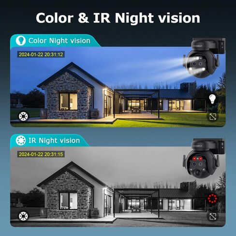 كاميرات INQMEGA الشمسية الأمنية اللاسلكية في الهواء الطلق، 2K 3MP Pan Tilt 355° View IP65 كاميرا أمان مقاومة للماء للمنزل مع كشف الحركة PIR، رؤية ليلية ملونة، محادثة ثنائية الاتجاه، Cloud/SD in Saudi Arabia