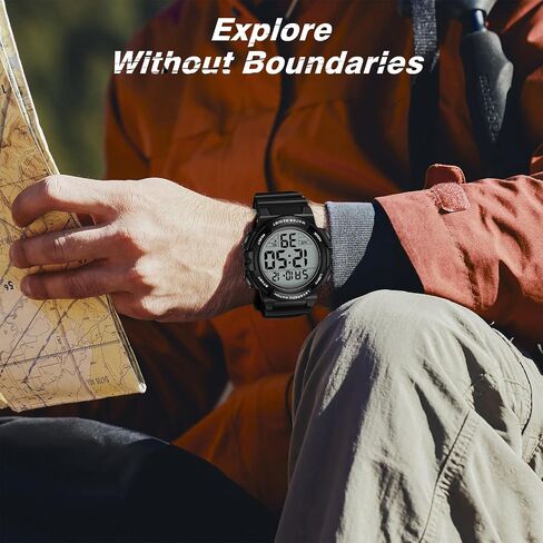 Mens Digital Watch, Sport Military Watches for Men Waterproof LED Screen Large Face Tactical Watch with Backlight Alarm Stopwatch Wrist Watch in Saudi Arabia