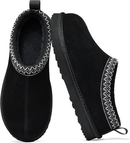Genuine Suede Fuzzy Slippers for Women Winter Warm House Shoes Cozy Mini Boots for Indoor Outdoor in Saudi Arabia