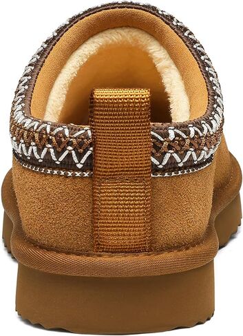 Genuine Suede Fuzzy Slippers for Women Winter Warm House Shoes Cozy Mini Boots for Indoor Outdoor in Saudi Arabia