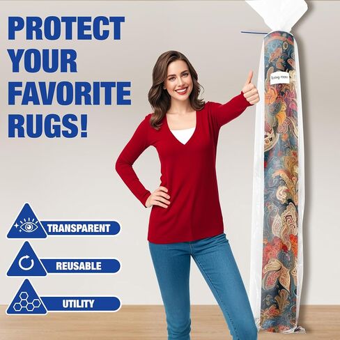 Plastic Rug Storage Bag with Zip Tie,4 Mil Heavy Duty 9' x 12', Ideal for Moving, Packaging, and Storage (Giant) in Saudi Arabia