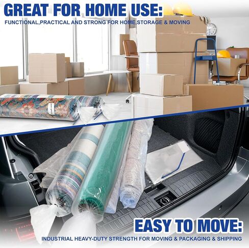 Plastic Rug Storage Bag with Zip Tie,4 Mil Heavy Duty 9' x 12', Ideal for Moving, Packaging, and Storage (Giant) in Saudi Arabia