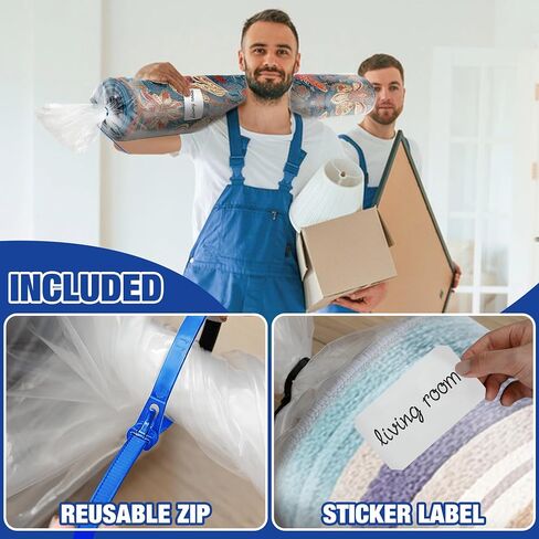 Plastic Rug Storage Bag with Zip Tie,4 Mil Heavy Duty 9' x 12', Ideal for Moving, Packaging, and Storage (Giant) in Saudi Arabia