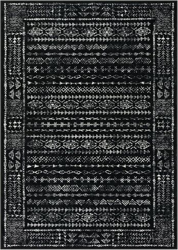 Boho Black and White 5x7 Area Rugs for Living Room, Large Washable Rug for Bedroom Dining Room, Moroccan Geometric Distressed Throw Carpet for Entryway Kitchen Playroom Office(5 x 7,Black) in Saudi Arabia