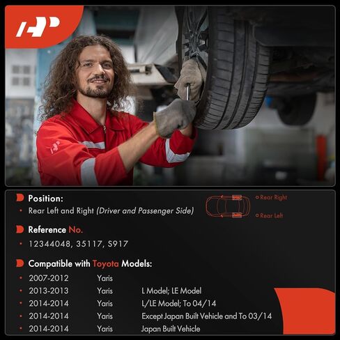A-Premium 9.91 بوصة (251.6 مم) براميل الفرامل الخلفية + مجموعة الأحذية الخزفية متوافقة مع نماذج Toyota المختارة-Yaris 2007-2014 ، 6-PC Set in Saudi Arabia