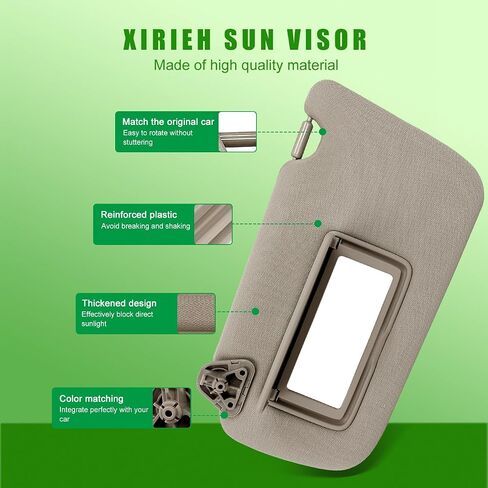 Sun Visor w/o Light متوافق مع Nissan Sentra 2013 2014 2015 2015 2017 2018 2019 Gray Sun Visor No Light مع Plater Bettive # 96401-3SG8A (اليسار واليمين (Beige)) in Kuwait
