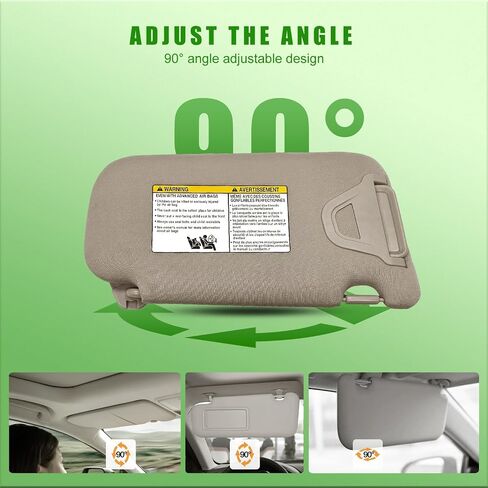 Sun Visor w/o Light متوافق مع Nissan Sentra 2013 2014 2015 2015 2017 2018 2019 Gray Sun Visor No Light مع Plater Bettive # 96401-3SG8A (اليسار واليمين (Beige)) in Kuwait