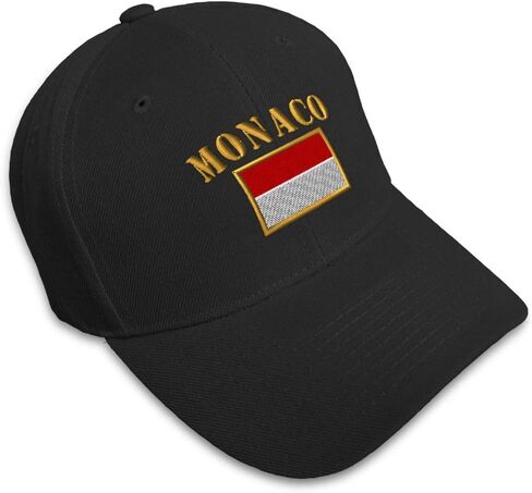 Speedy Pros Baseball Cap Monaco Flag Embroidery Countries Acrylic Hats for Men & Women in Saudi Arabia