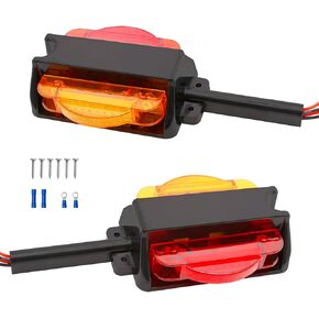 UOIENRT LED Trailer Fender Lights Amber Front Red Rear Trailer Clearance Marker Lights for Car Tail Lights, Warning Lights, Turn Signal Lights