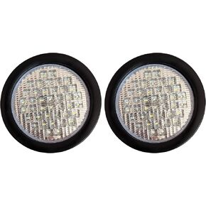 2pcs 4 "بوصة جولة بيضاء سوبر مشرق 40 ثنائيات LED عكسي ذيل احتياطي مصابيح مغلقة الأضواء المطاطية grommet و 3-شرف الأسلاك الأسلاك للشاحن