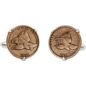 Tokens & Icons Cufflinks - US Flying Eagle Cent Piece (55FEC)