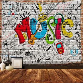 Simsant Music Wall Tapestry Hip Street Graffiti Tapestry Art Artlull Design Tapestries 80x60inches for Hip Hop Gathering Place College Dorm Room Decore Gtllsi21