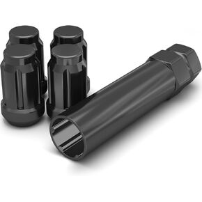 White Knight 3807bk-4 Black Chrome M12x1.50 spline lug nut مع مفتاح ، 4 عبوات