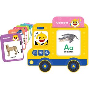 Baby Shark Flash Card Learning Bus Sound PadㅣBaby Shark ToysㅣInteractive Learning Toys for Toddlers 1-3ㅣLearning & Education Toys