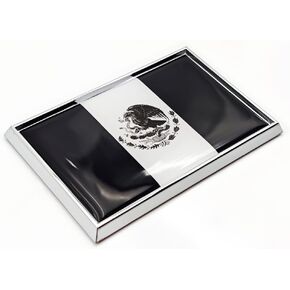 Black Mexico Flag Sticker Emblem Mexican Decal Car Chrome Flags, 2 Pack, 3 x 2 inches