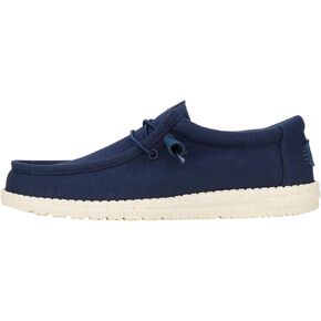 HEYDUDE Men's Wally Canvas Navy Size 15, Men’s Shoes, Slip-on Loafers, Comfortable & Light-Weight