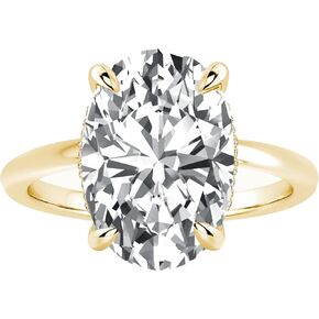 3.5 Carat Oval Cut Diamond SolitaireRing-925 Sterling Silver With Gold/Gold Plating,.FauxDiamond Engagement Ring, Travel RingforWomen, Elegant Promise Ring, Cubic ZirconiaOvalRings for Women