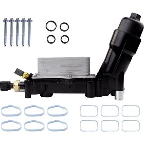 926-959 Aluminum Engine Oil Filter Housing Oil Cooler Kit with Gaskets & Sensors Compatible with 2011-2016 Chrysler Charger Challenger Journey Wrangler Ram Promaster 3.6L