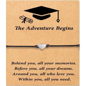 Graduation Bracelet Adjustable Compass Bracelet Memorial Graduation Bracelet with Inspirational Cards 2024 School Graduation Bracelet Set Gifts