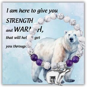 BLEOUK Polar Bear Bracelet Polar Bear Jewelry Inspirational Quote Polar Bear Lover Bead Bracelet