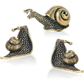 3pcs تمثال Snail Snail ، Retro Mini Copper Snail تمثال المنزل الديكور لغرفة المعيشة ومكتب ، في الهواء الطلق حديقة الحديقة ديكور المناظر الطبيعية