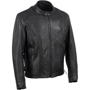 Milwaukee Leather USA صنعت MLJKM5002 للرجال جاكيت باريس باف البخارية من الرجال مع الأربطة الجانبية
