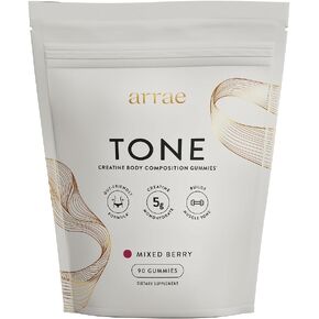 Arrae Tone Gummies – Creatine Monohydrate 5g for Women – Support Lean Muscle, Strength & Recovery – Hormone-Friendly Muscle Toning Supplement – Mixed Berry Flavor – 90 Count
