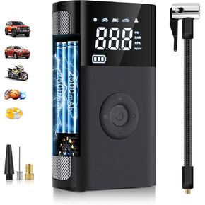 Tire Inflator Portable Air Compressor,150PSI Cordless Tire Inflator,5 Modes Portable Air Compressor Pump,LED Light,SOS,Power Bank Function,Air pump for car tires,Bike,Motorcycle,Ball,and More