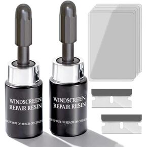 Windshield Repair Kit, Cracks Gone Glass Kit Automotive Windscreen Tool for Fixing Chips, and Star-Shaped Crack - Nano Fluid Filler