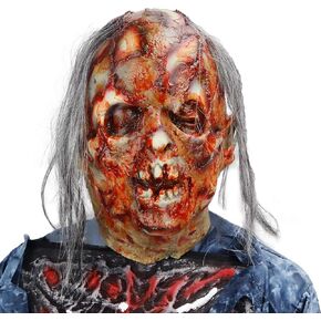 MOLEZU Scary Walking Dead Zombie Head Mask Vampire Mask for Adult Latex Creepy Halloween Horror Costume Decoration Props