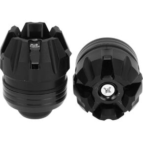 Motorcycle Frame Sliders Front Fork Falling Protection Wheel Crash Protector Scooter Moped Aluminum Alloy Plastic Black 2 Pcs