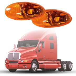 Pair Front Side Marker Light for Kenworth T2000 1998-2010 Turn Signal Parking Lights Corner Lights Lamps OE Replaces Driver Left and Passenger Right Side