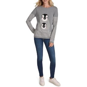 Nautica Women's Long Sleeve Graphic Crew Neck Pullover