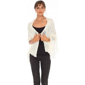 SHU-SHI Womens Cozy Poncho Shrug Lightweight Knit Pullover Sweater Top Coverup Oversized Shawl