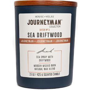 Journeyman Collection Candle, 15oz, Wooden Wick, Bergamot Cypress, Large Painted Jar