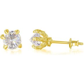 Hopply S925 Sterlings Silver Dragon Claw Stud Earrings,Hypoallergenic Cubic Zirconia Screw Back Mens Earrings Jewelry for Women