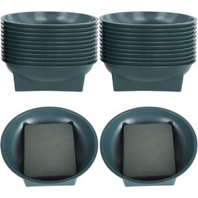 24 PCS Floral Foam Supplies Green Bowls for Flower Arrangements, Large Size Round Floral Supplies, Flower Foam Bowl Kit for Christmas Party Wedding Festival