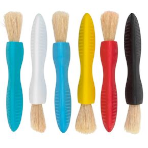 READY 2 LEARN Triangle Grip Paint Brushes - Set of 6 - 18m+ - Easy to Grip Paint Brushes for 2, 3 and 4 Year Olds - Encourage Writing Grip