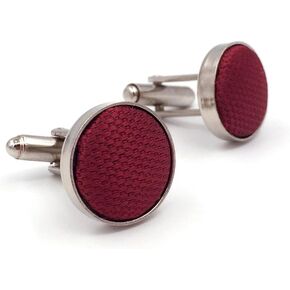 Shlax & Wing Solid Color Red Burgundy Wedding Silk Matching Cufflinks