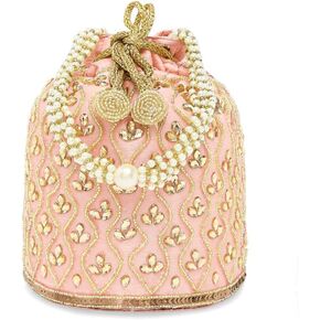Aheli Potli Bag Gift for Women Handmade Evening Wristlet Handbag Stylish Bridal Purse Fashion Bag