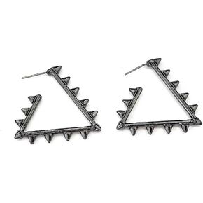 Goth Gothic Punk Rock Hoop Earrings Rivet Earrings Barbed Wire Thorn Love Triangle Hoop Earrings Hip Hop Party Jewelry Gift for Men Women