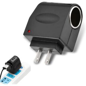 1 PC Car Plug-in Non-Destructive Installation Cigarette Lighter Socket, 2.95" x 2.2" x 1.18" 220V to 12V DC Transformer, Car Power Inverter Accessory, Suitable for Most Cars (Black)