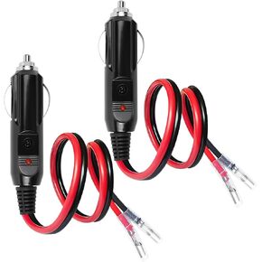 2PCS 12V Scarette Scareette Slight Male Slight ، محول قابس سجائر ، 16AWG ، مع خيوط وضوء LED ، و 12 فولت سيجارة ، قابس بديل للسيجارات ، وملحقات السيارة