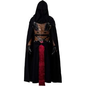 Adults Cosplay Costume Black Red Outfit Tunic Hooded Robe Halloween Uniform