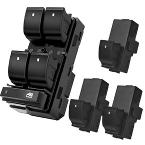 Driver Side Power Master Window Switch & 3 Pcs Passenger Window Switches, Compatible with Chevy Silverado/Chevrolet Traverse/HHR/2007-2013 GMC Sierra/Yukon/Buick Enclave Replace OE 20945129 25789692